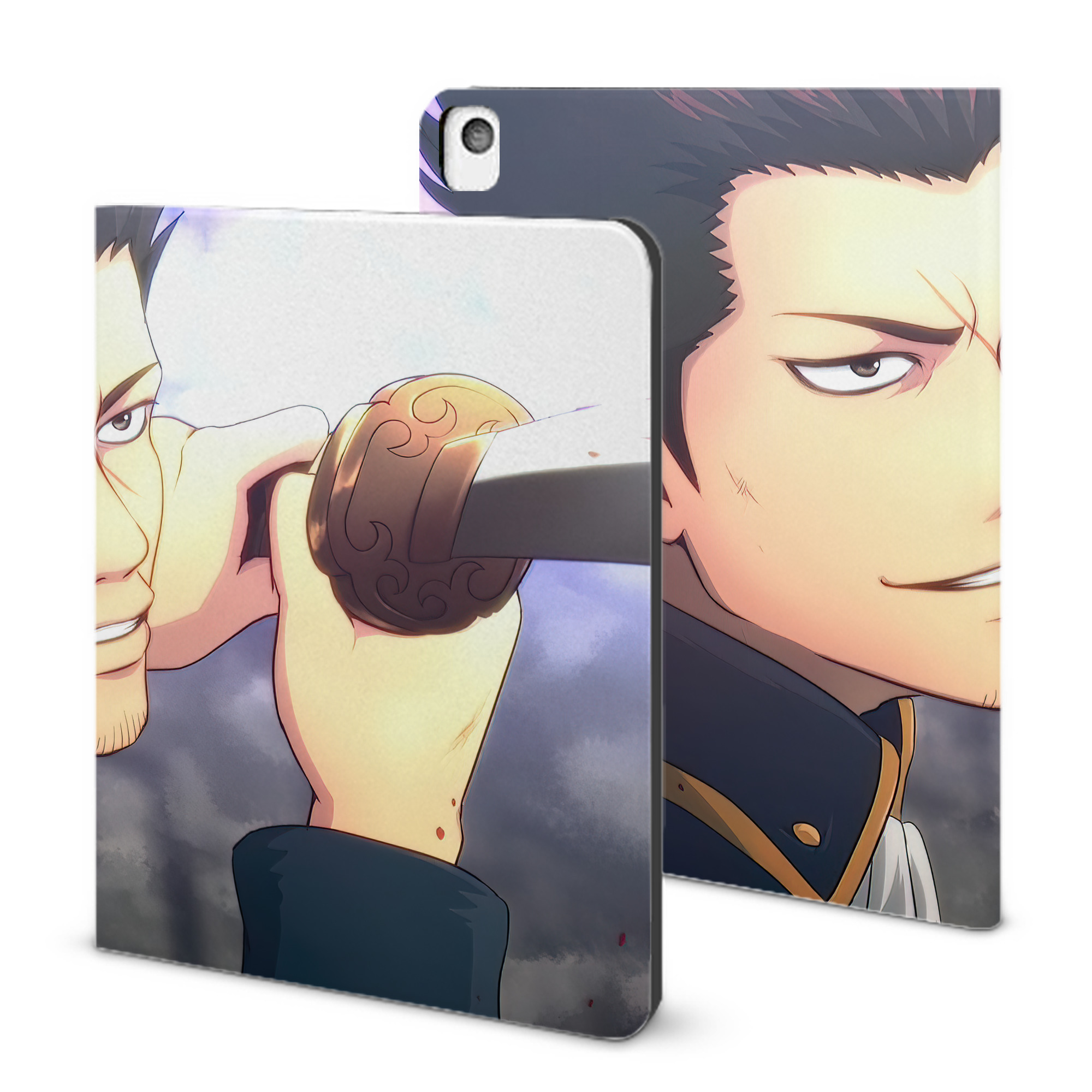 （画像用） ぎんたま 坂田銀時（さかたぎんとき） 神楽 志村新八（しむら しんぱち） GINTAMA Sakata Gintoki Kagura Shimura Shinpachi IPadケース ペンホルダー付き ブックスタイルデザイン